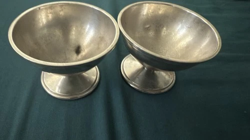 Two S Kirk & Son Sterling Silver #4100 Ftd Salt Cellars Mono AED 78.6 Grams