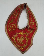 Antique French Gold Thread Sequins Embroidered Masonic Collar 94x67cm