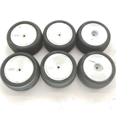 THREE PAIRS Proline Prism #8277 1/10 Buggy Rear Carpet Tires on 12mm hex Wheels