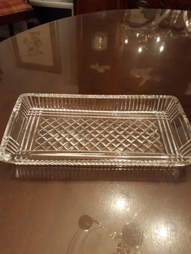 *VINTAGE* Waterford Crystal RECTANGULAR Tray 10 7/8" x 6 5/8" Made in IRELAND