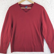 Vintage Gap Merino Wool V-Neck Red Sweater Pullover Mens Large Preppy Y2K