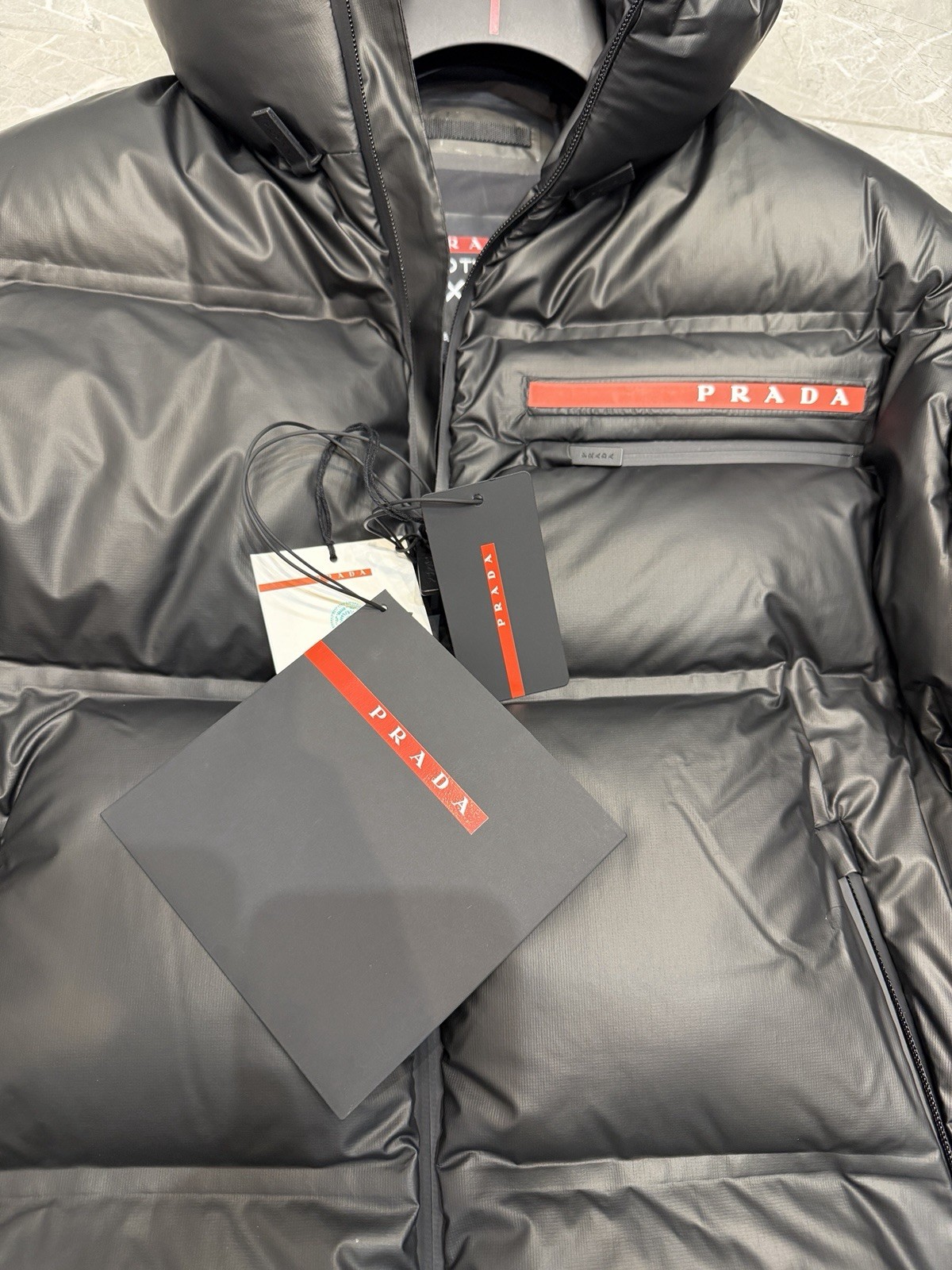 Prada Re-nylon Down Puffer Jacket 100percent Authentic Linea Rossa Brand New Size S image 2