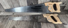 Lot of 2 Stanley / Craftsman Wood Hand Saws VTG Carpenter Shop Tools USA