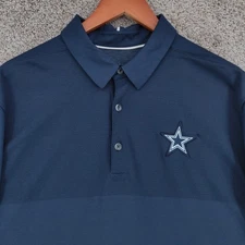 Nike Dallas Cowboys Polo Shirt Mens Large Blue Short Sleeve Dri Fit NFL Football