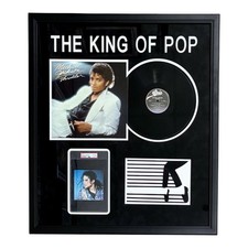 MICHAEL JACKSON AUTOGRAPHED FRAMED PRINT PSA 84983156 THRILLER THE KING OF POP