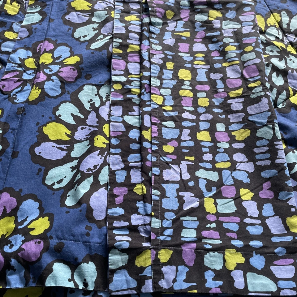 Edredón doble Vera Bradley Indigo Pop reversible y flores coloridas azul falso Foto 4 de 4