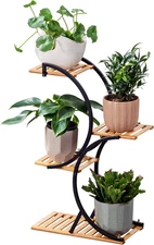 Bamboo 4-Tier Plant Stand Rack Multiple Flower Pot Holder Shelf Indoor Outdoor P