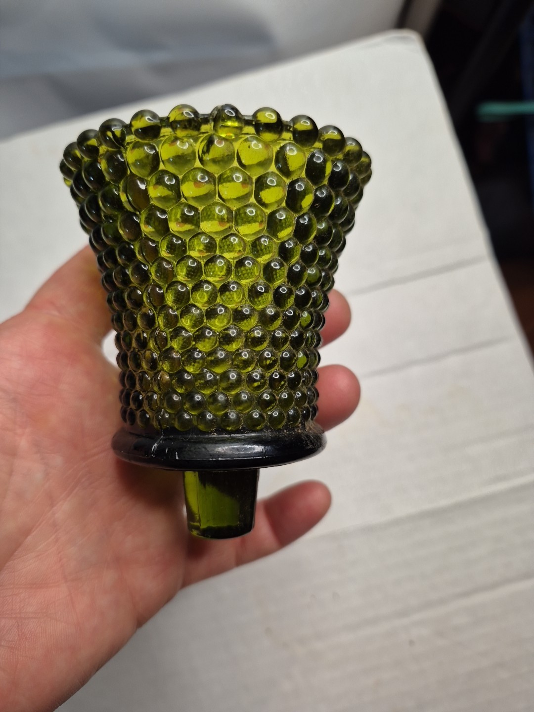 Vintage Pair Homeco Ave Syroco Green Hobnail Sconce Candle Votive Holder