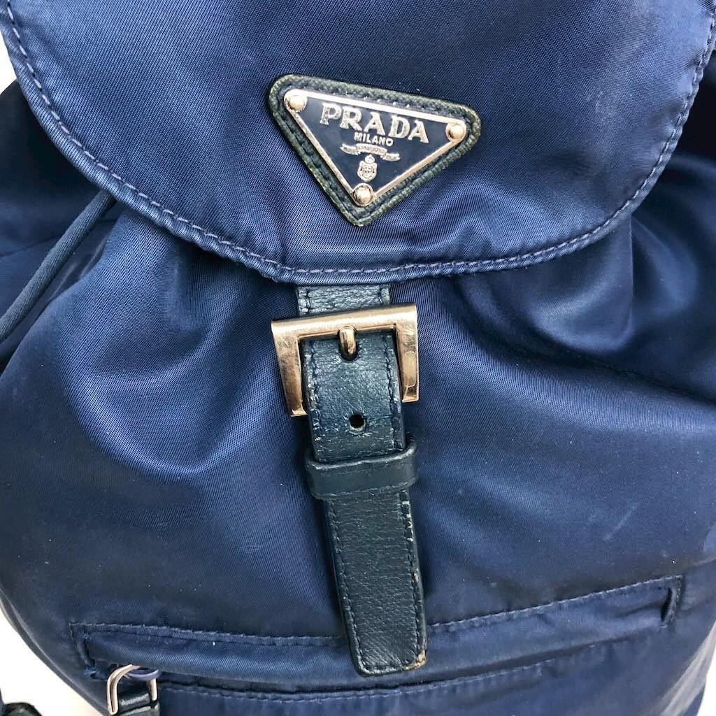 Rare Color PRADA Nylon Backpack Blue Daypack Lightweight Vintage Retro   Triangl thumbnail 5