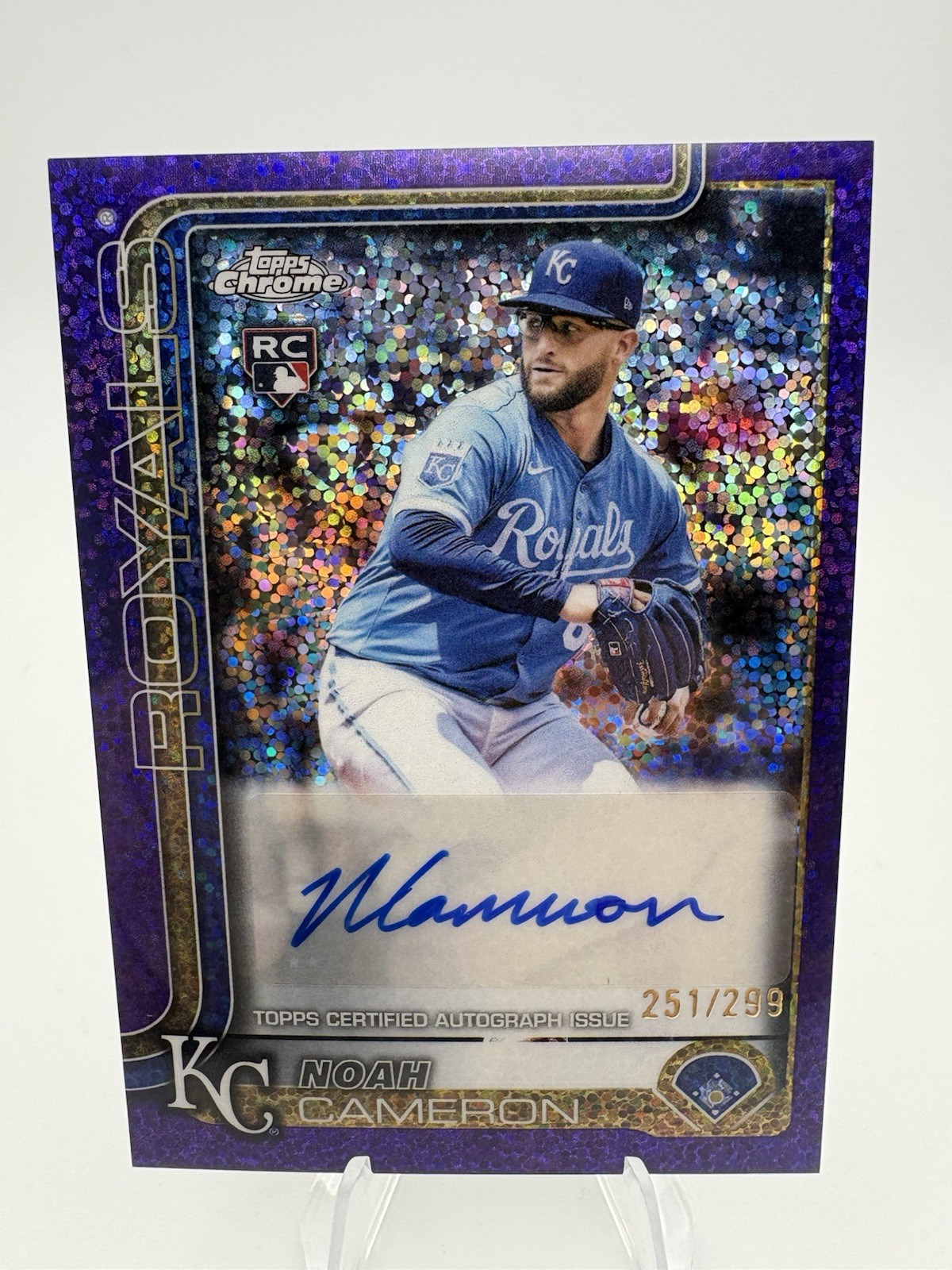 2025 Topps Chrome Update Series - Auto Noah Cameron #AC-NC Purple Speckle /299