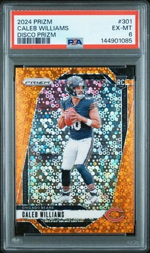 2024 PANINI PRIZM DISCO PRIZM #301 CALEB WILLIAMS ROOKIE RC PSA 6