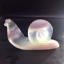 Natural Rainbow Fluorite Quartz Crystal Carved Snail Healing Decoration 62g