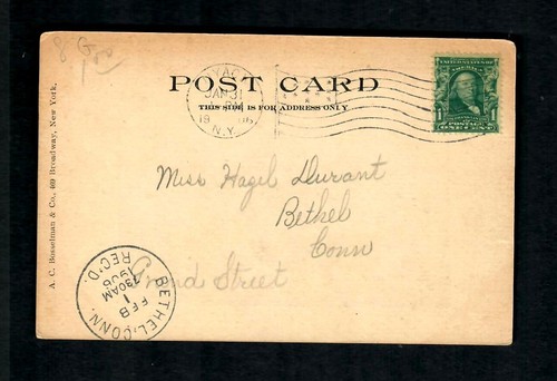 HM2g Nyack public Library on the Hudson River N.Y. 1906 Undivided used - Picture 2 of 2