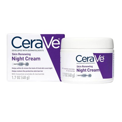 CeraVe Skin Renewing Night Cream, Peptide Complex, Hyaluronic Acid & Ceramide Mo