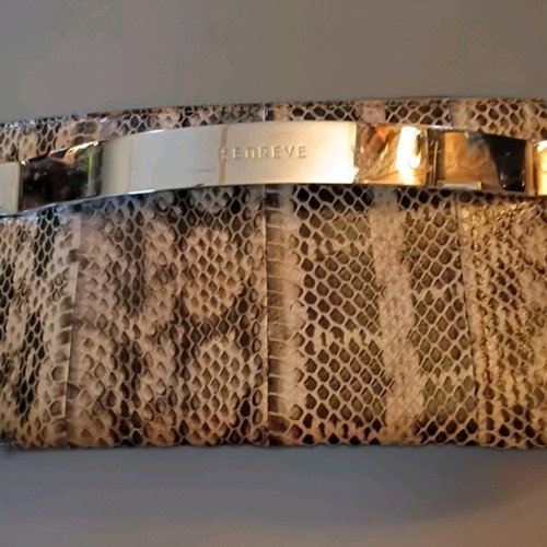 SENREVE (Italy) RED CARPET SNAKESKIN CLUTCH
