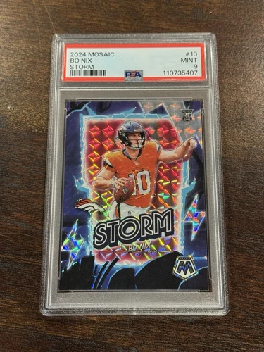 2024 Panini Mosaic Storm Bo Nix PSA 9