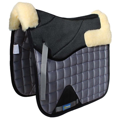 Horse English Quilted Dressage Square Contoured Lightweight Trail Saddle Pad - Picture 1 of 14