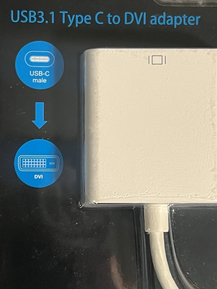 Brand New USB C To DVI Adapter For Your New PC To Old Monitor Display  - Image 2 of 3