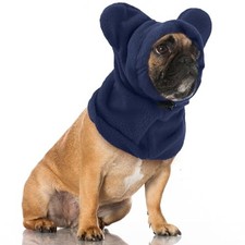 Winter Dog Hats Quiet Ears for Dogs Ear Muffs Pet Neck Warmer Scarf L Dark Blue