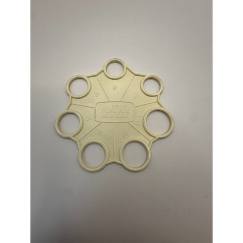 Vintage Avon Ring Sizer Tool Cream Plastic Jewelry Sizing Gauge Sizes 3-9