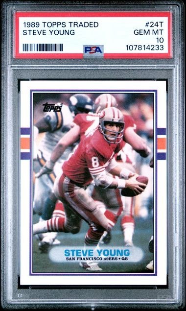 1989 Topps Traded STEVE YOUNG #24T PSA 10 Gem Mint - San Francisco 49ers