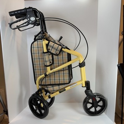 Drive Medical Winnie Lite Supreme 3 Wheel Rollator Rolling Walker, Tan/Plaid