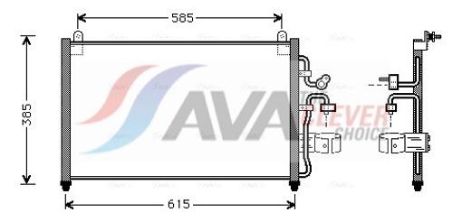 Fits AVA DW5013 AIR CONDITIONING RADIATOR DAEWOO LEGANZA (1998) 2.2