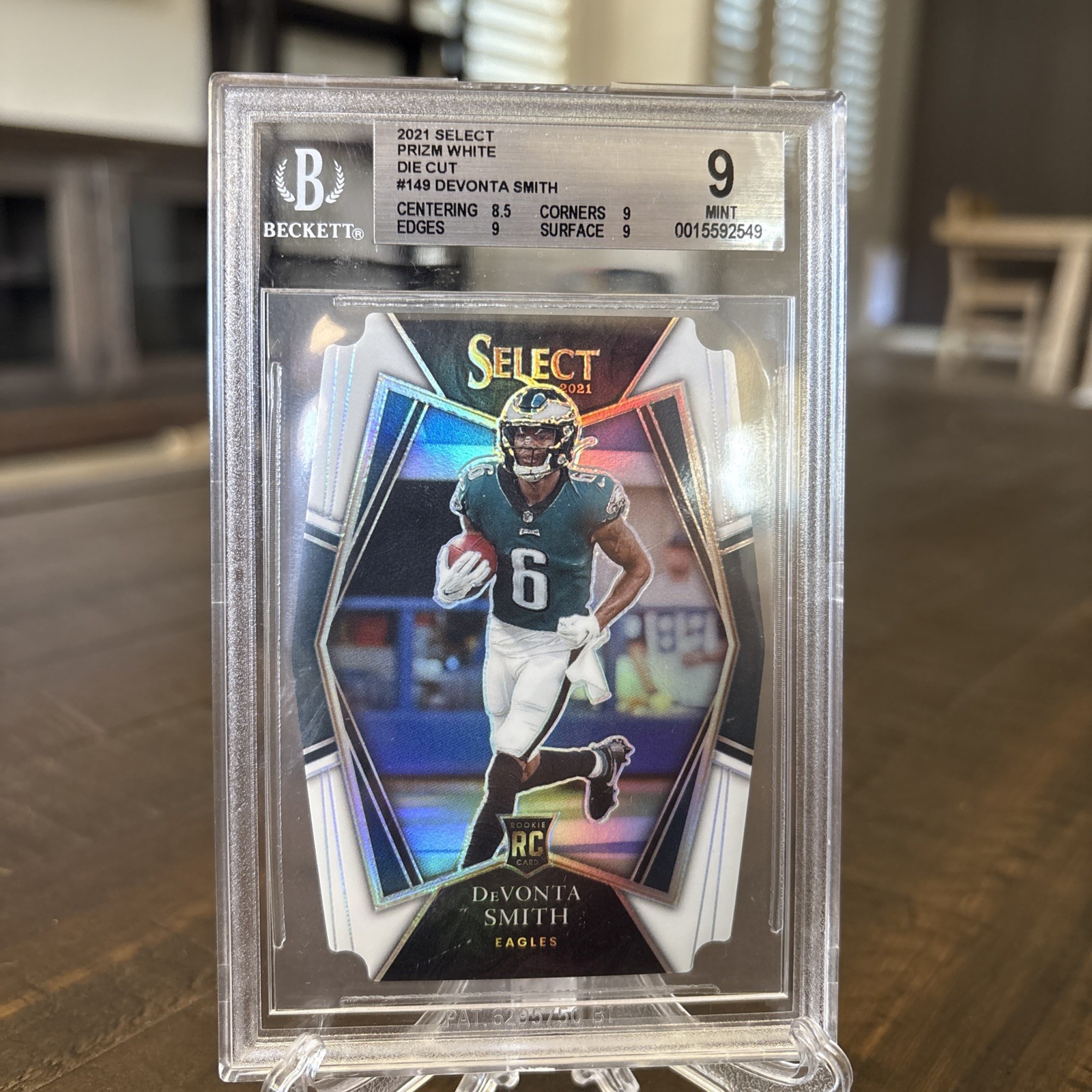 2021 Select DeVonta Smith Premier Level White Die-Cut Prizm Rookie RC /99 #149