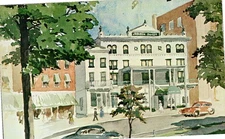 Newton NJ New Jersey Cochran House Hotel Artist View Chrome Postcard Unposted