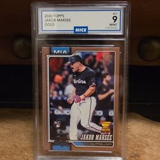 Topps 2026 Series 1 Jakob Marsee #37 Gold Rookie Serial Numbered Miami NICE 9
