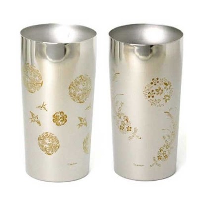 HORIE Titanium Double Tumbler Premium Hana 350ml & Tori 350ml Japan Gift New