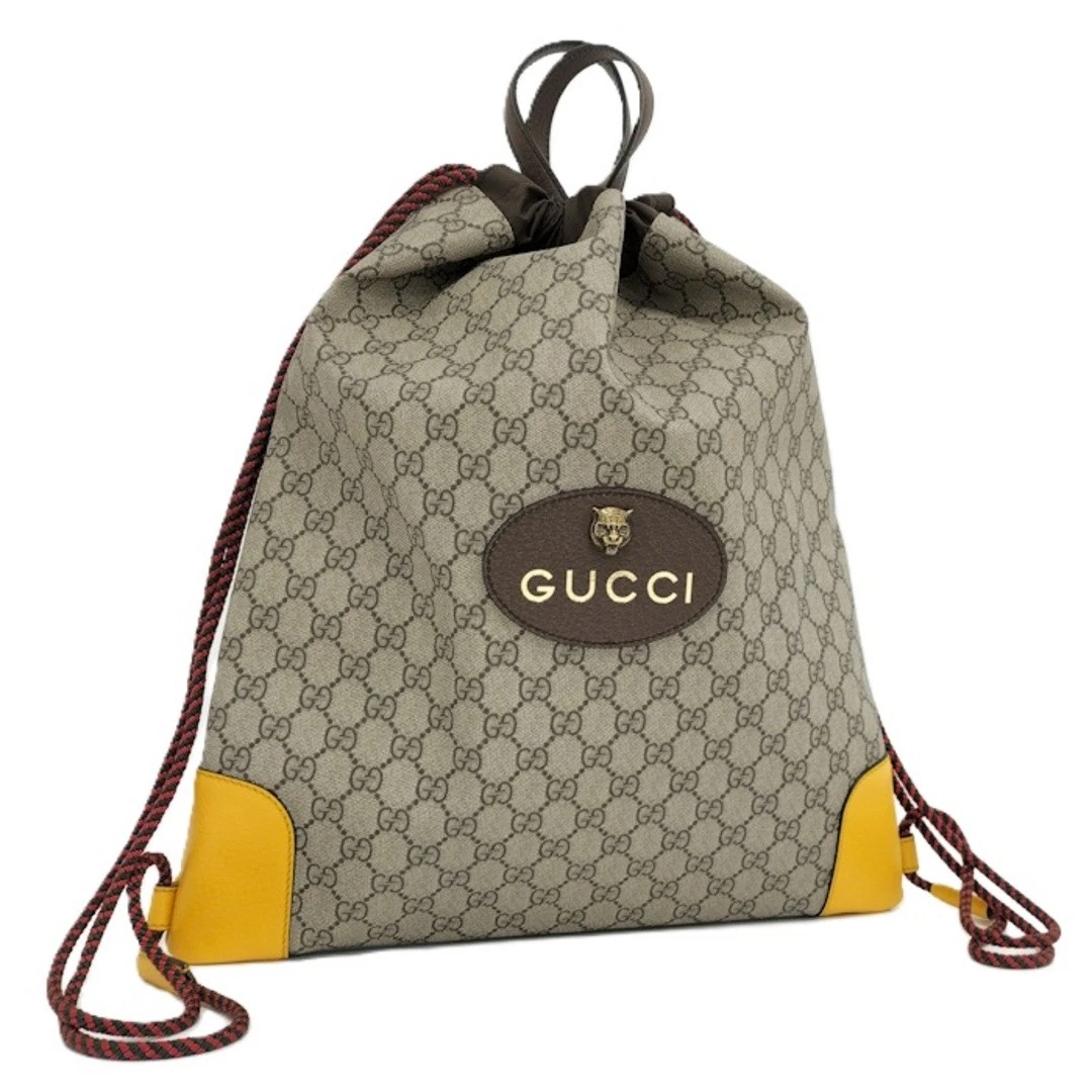Sac à dos GUCCI GG Supreme à cordon sac à dos beige du Japon