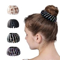 4 StüCk Haarspangen Crystal Haarclips, Vintage Vogelnest Haarklammern,