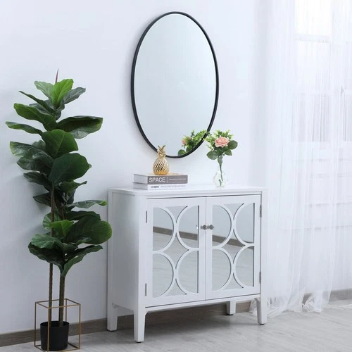 Elegant Lighting MR4624 Farren 33-1/4" W x 24" H Oval Metal - Black - Picture 9 of 11