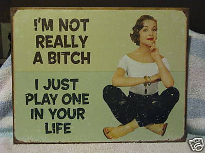 Tin Sign- I'm Not A Bitch- I Just Play One In Your Life