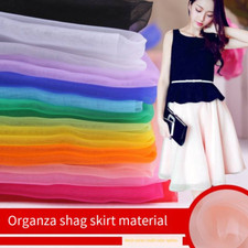 Organza Fabric 55'' By Yards Silk Gauze Fabric Solid Color Wedding Dress Crafts