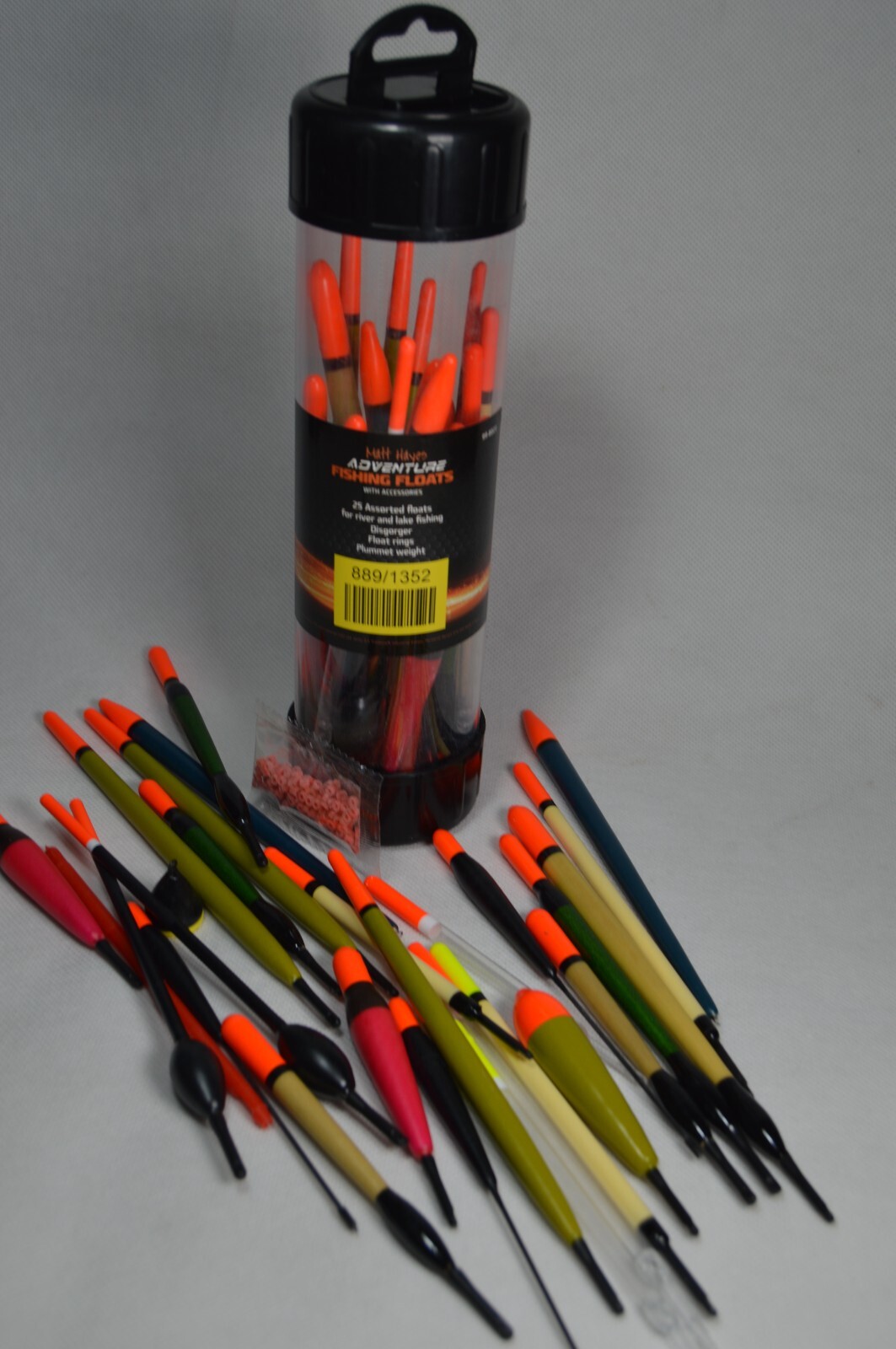 FISHING FLOAT SET 25 MIXED RUBBERS PLUMMET WEIGHT RIVER LAKE