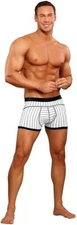 Men's Male Power Batter Up low rise boxer brief short sheer stripes Size S 28-30