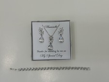 Bride/Bridesmaid Jewelry Set Silver 4pcs