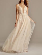 Bead Brocade Seguin Layer Wedding Dress
