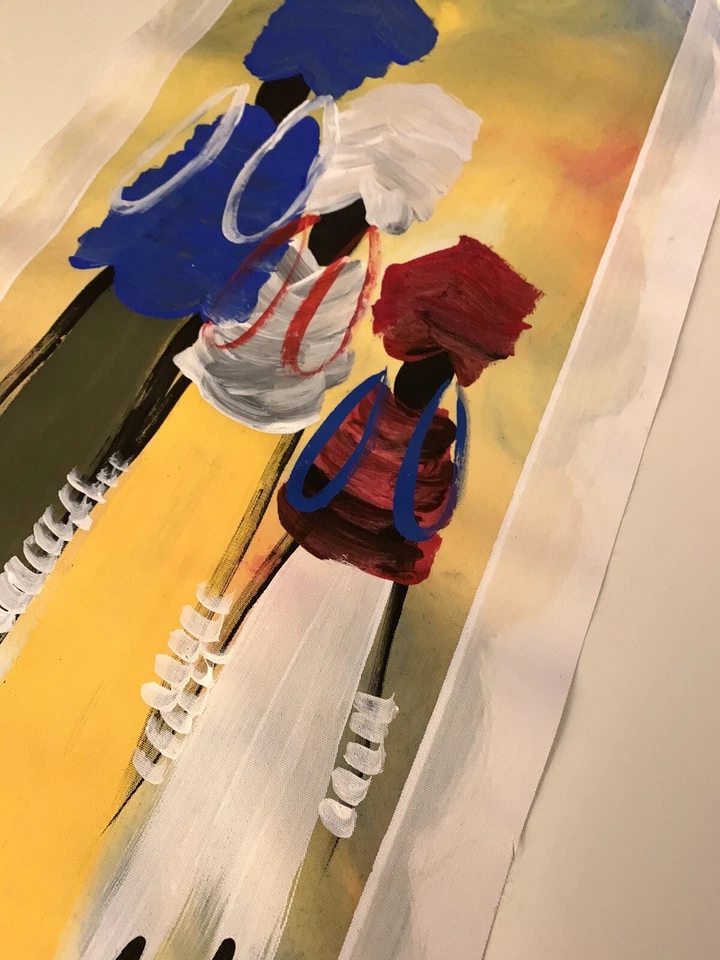 Pair Of Fabric Painting Wall Decor Art 40x10 Long Length WallArt Canva Art x2 - Image 4 of 4