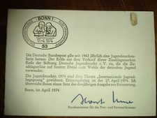 Jugendmarken 1974 Sonderausgabe Sonderstempel  Top Zustand