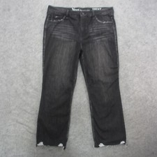 Natural Reflections Jeans Women's 14 Black Stone High Rise Crop Boyfriend Jeans