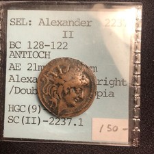 alexander sel:alexander II a.C. 128-122 antiochia Alessandro destro doppia cornucopia