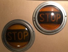 Vintage Yellow Stop Lights Pair Lens And Bezels Vintage Yellow Stop Lights Pair Lens And Bezels