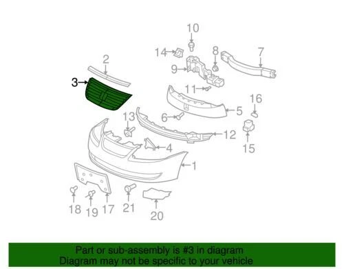 Conjunto de parrilla lateral del pasajero delantero Saturn Ion original GM 2005-2007 22729179 Foto 2 de 2