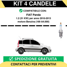KIT 4 CANDELE per FIAT Panda 1.2 51 kw anno 2010-2013