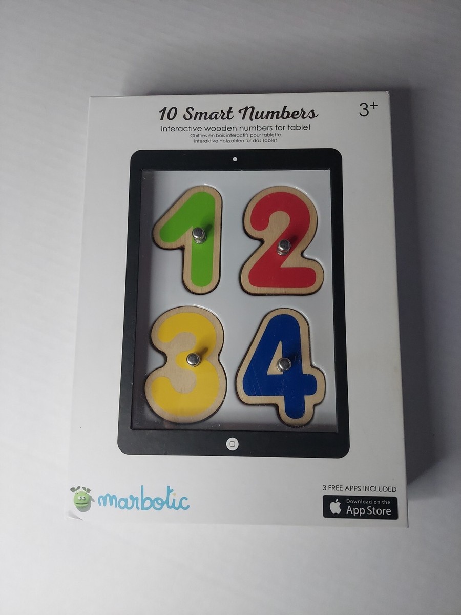 Marbotic 10 Smart Numbers -Interactive Wooden Numbers for Tablet
