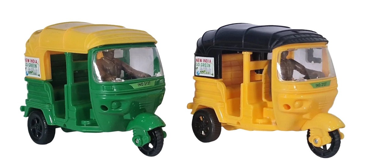 Auto Rickshaw TUK TUK India Cricket transport Cars Toy GREEN