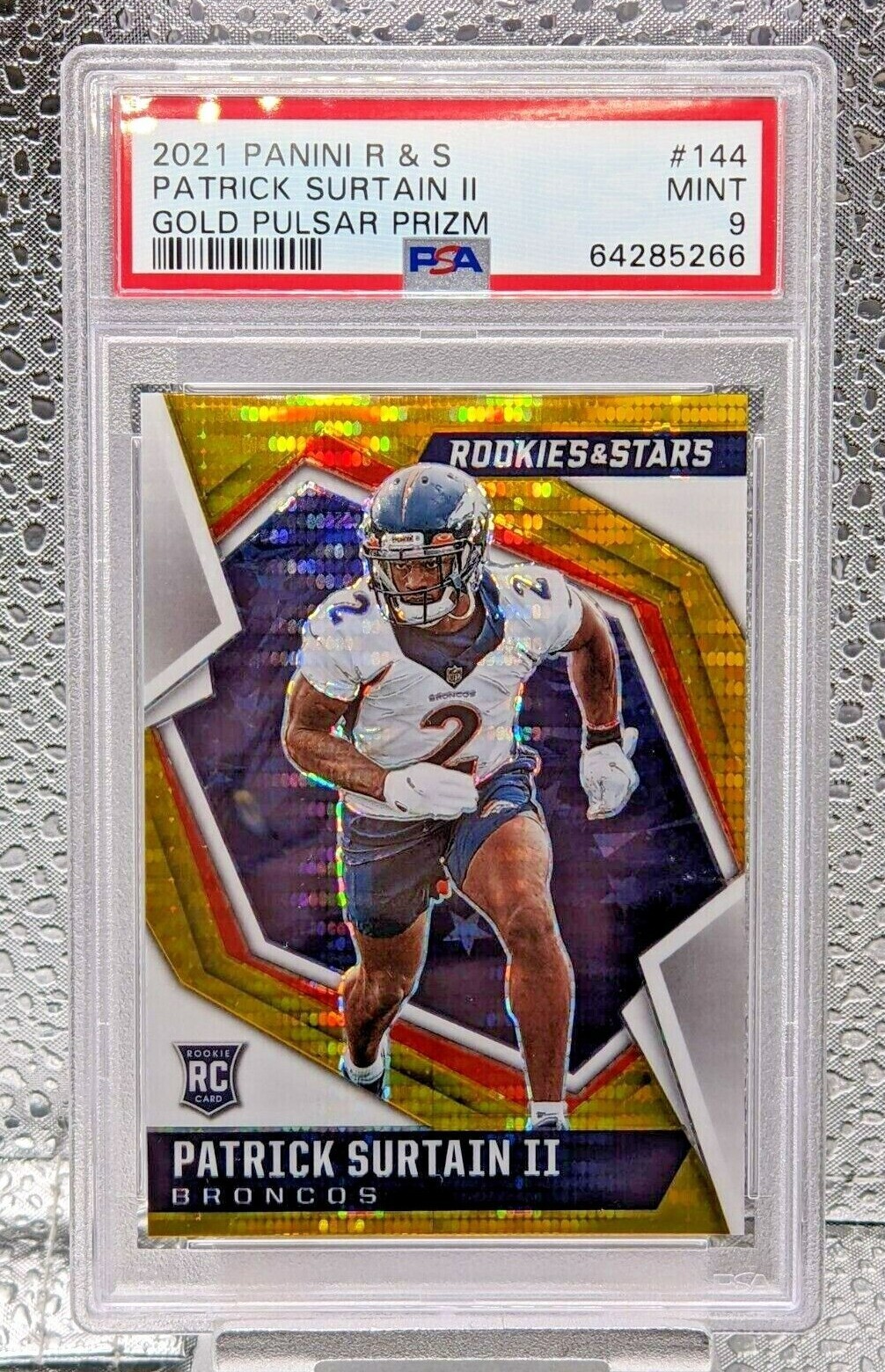 Patrick Surtain II Panini Rookies & Stars #144 Gold Pulsar